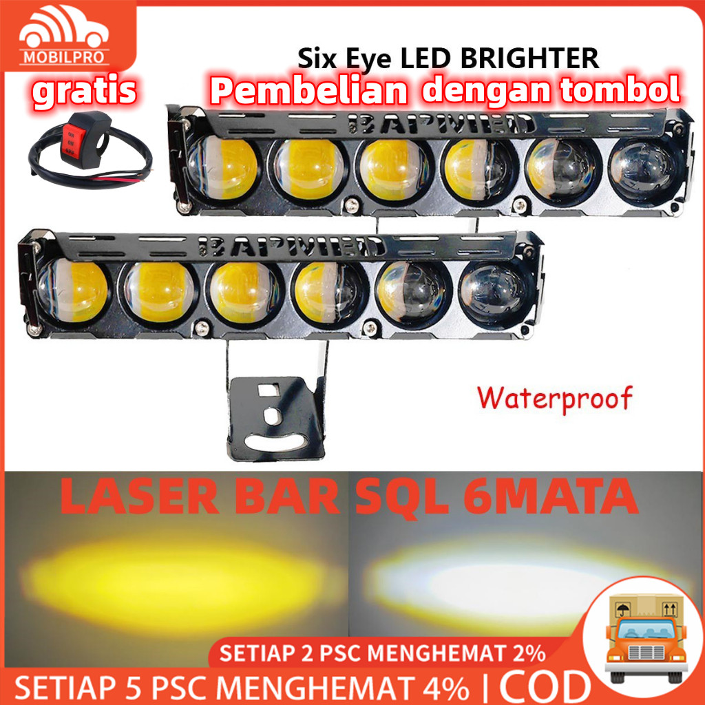 ALIANSHOP LAMPU SOROT LED SQL 5 /6 MATA PREMIUM SUPER TERANG 75 WATT 12-24 VOLT ARUS DC / LAMPU SORO