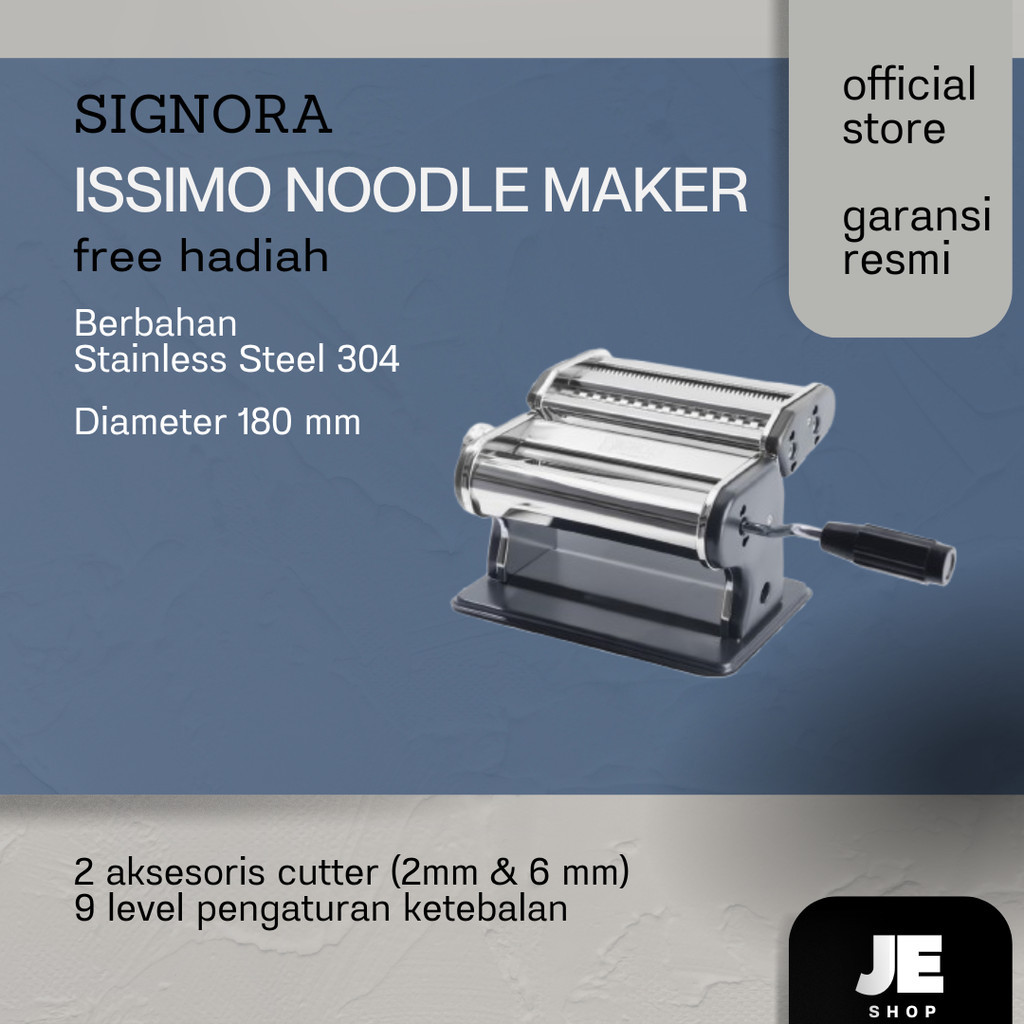 Signora Issimo Noodle Maker Stainless, Penggilingan Mie Manual Premium