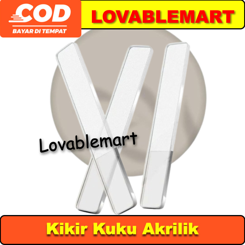 GRATIS BOX Kikir Kuku Lovablemart Kaca akrilik Nano Glass Bening Mengkilapkan Kuku Alat Kecantikan A