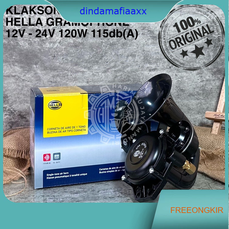 KLAKSON ANGIN HELLA AIR HORN GRAMOPHONE TRUCK SCANIA VOLVO 12V - 24V