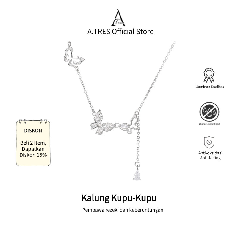 Kalung Titanium Kupu Kupu Kalung Titanium Wanita Kalung Titanium Pria Kalung Titanium Anti Karat Ant