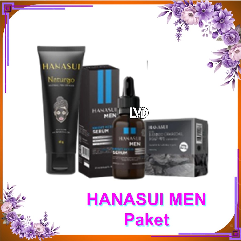 HANASUI MEN PAKET skincare PERAWATAN WAJAH & KULIT PRIA | HANASUI NATURGO TUBE MASKER + HANASUI SERU