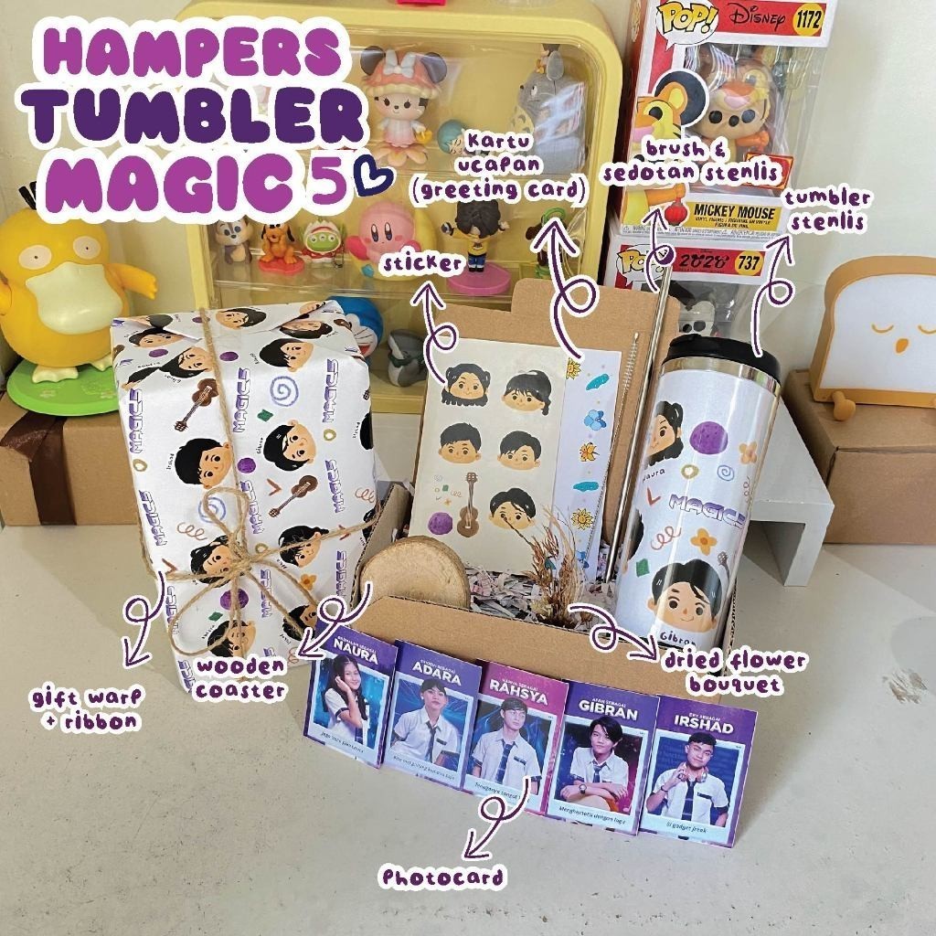 Hampers Tumbler Magic 5 | Giftbox | Gift Souvenir Hadiah Kado Ulang Tahun Wisuda Anniversary Sweet S