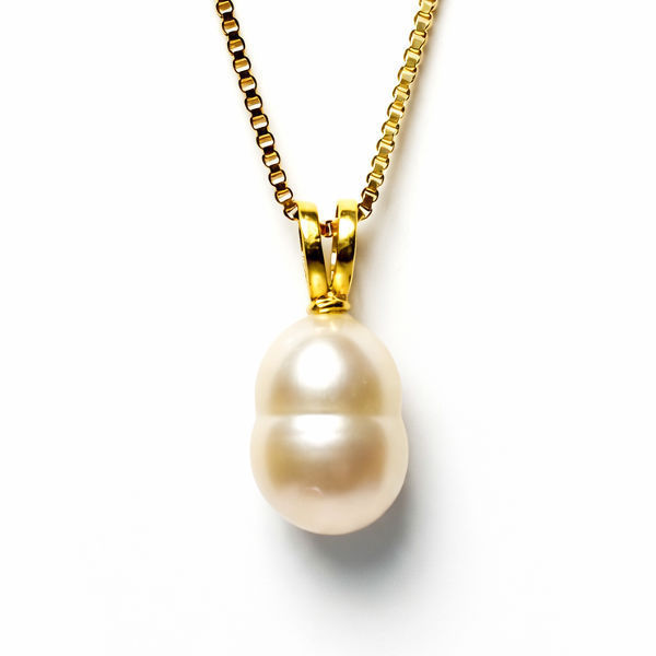 LILARA Liontin Emas Benih Mutiara Tawar Asli Lombok