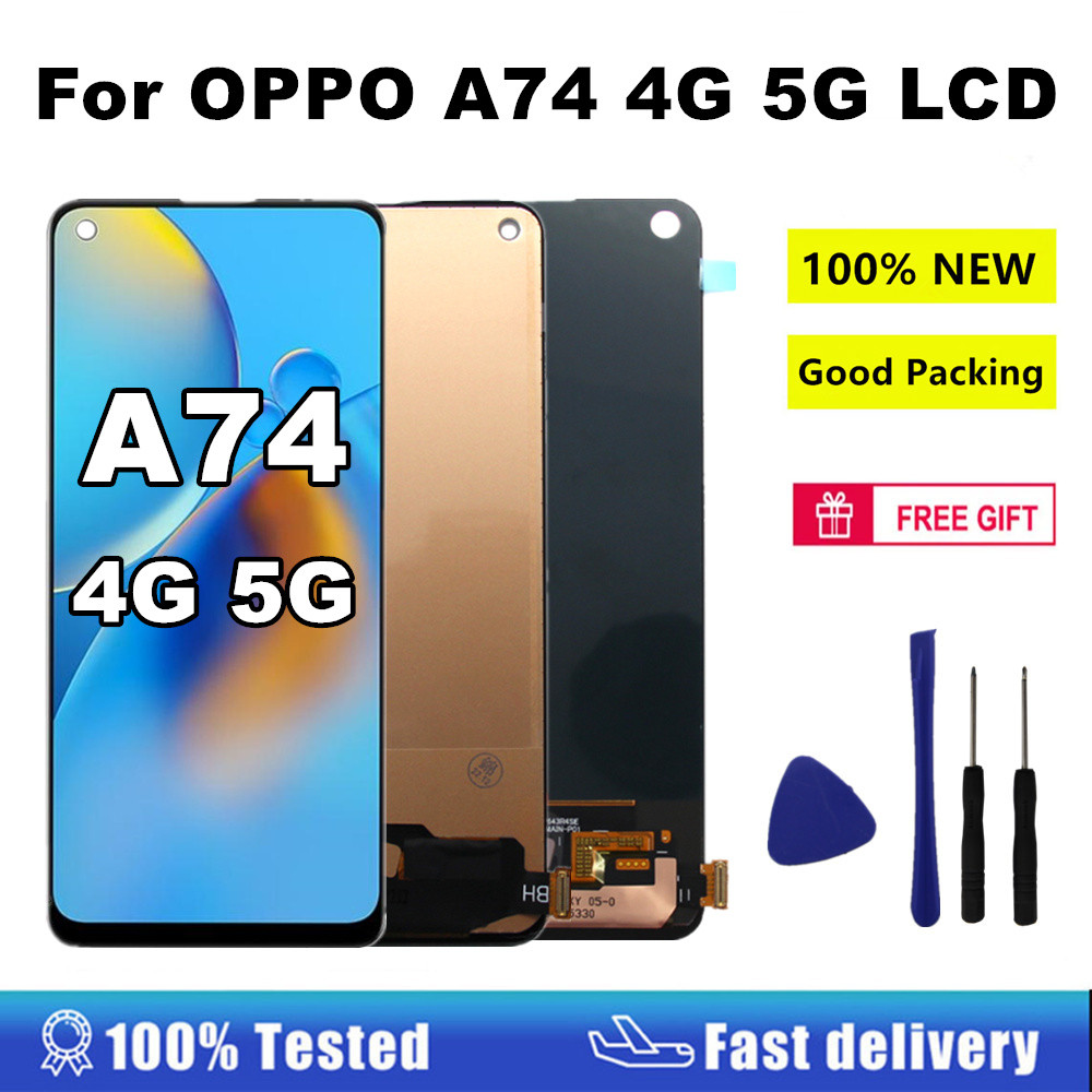 Tested AMOLED splay For OPPO A74 4G 5G CPH2219 CPH2197 CPH2263 LCD Tou Screen gitizer Assembly for O