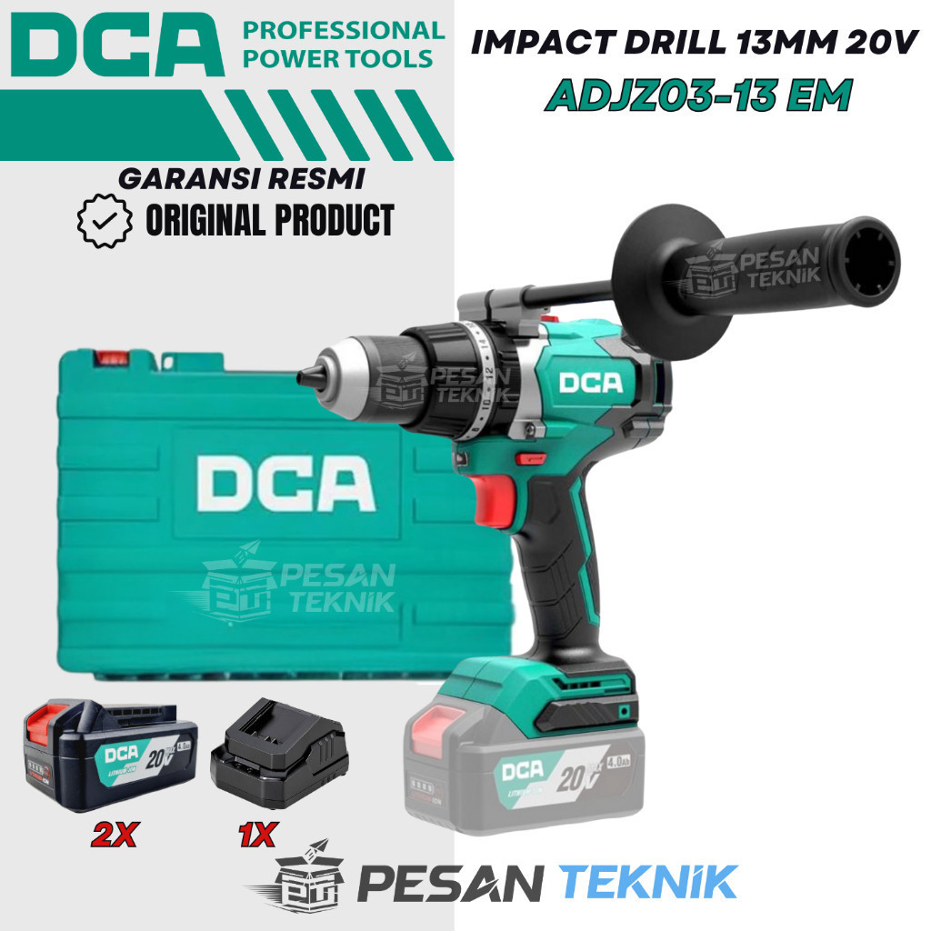 Brushless Hammer Drill DCA Mesin Bor Baterai 13MM 20Volt DCA ADJZ03-13em
