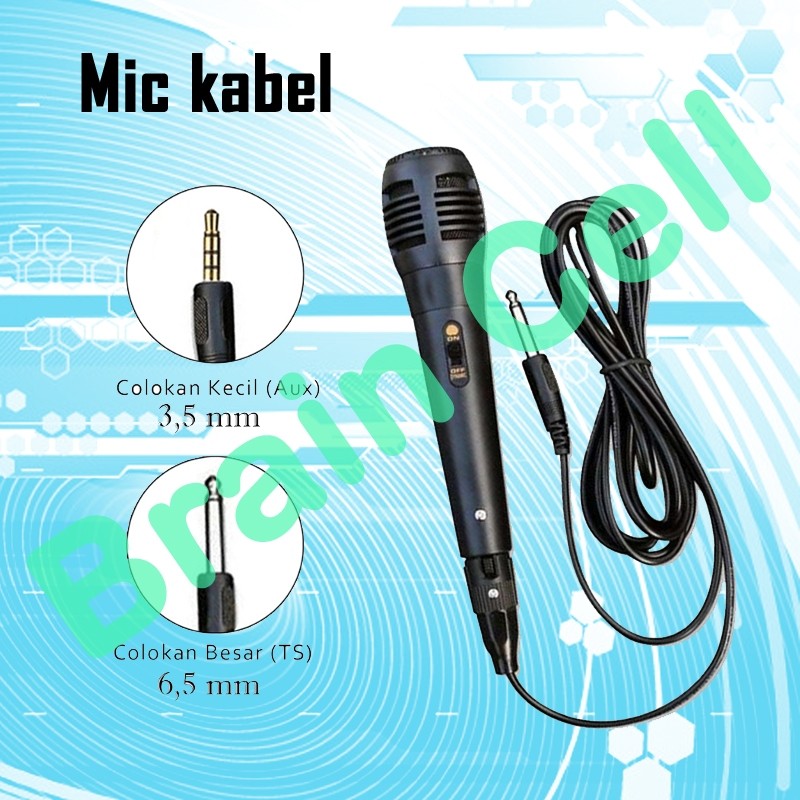 Mic Microphone Kabel Universal Mik Mikrofon Colokan Kecil Aux & Besar
