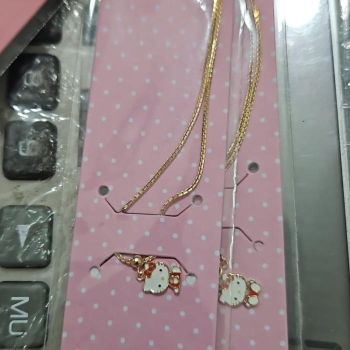 kalung anak balita hello kitty pink emas asli 375 8k gold ubs 35cm