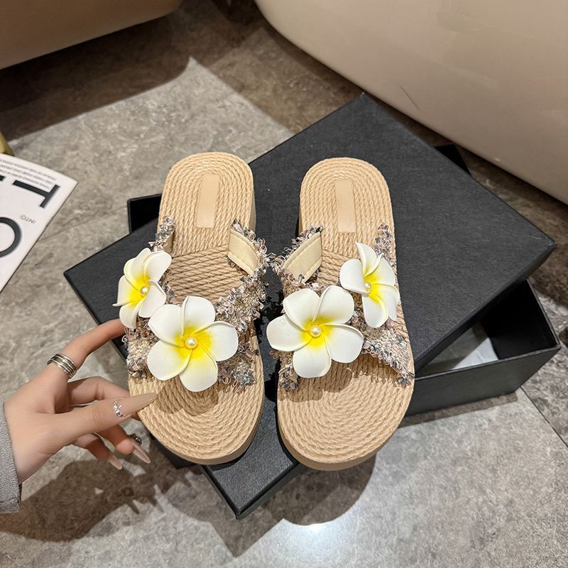 [Tayunji]Sandal jepit bunga baru tamasya gaya peri sandal bohemian pantai liburan modis bersol