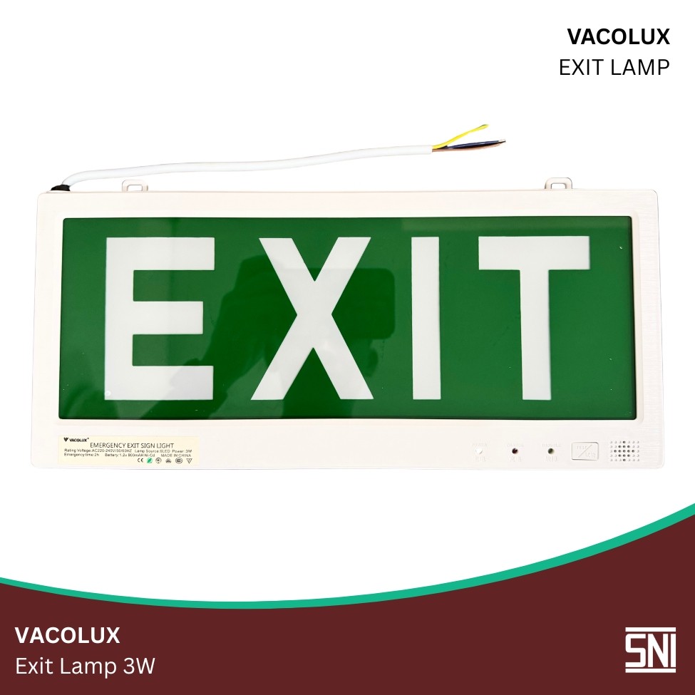 VACOLUX Exit Lamp EMERGENCY EXIT Lamp 3W 3 Watt EXIT LOGO Sign
