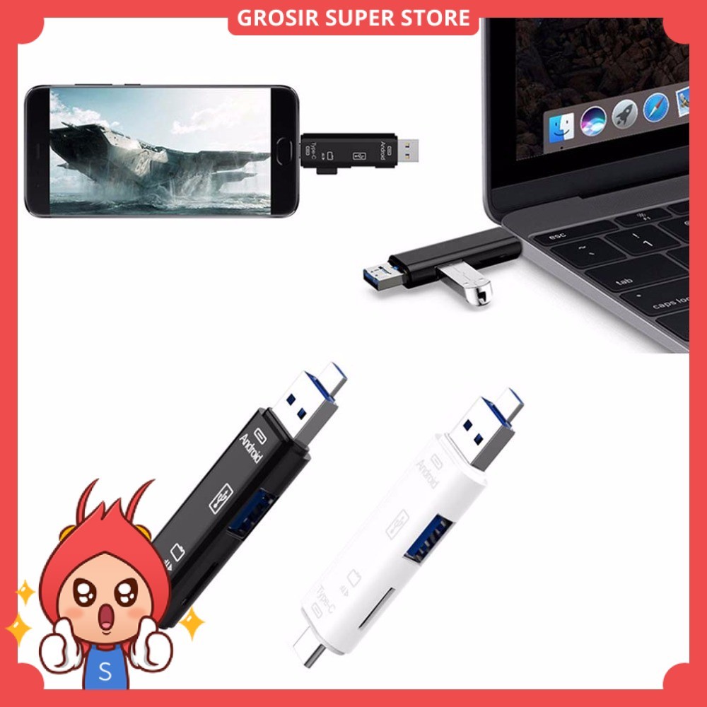 Natrberg Card Reader USB 2.0 Micro Type C OTG MicroSD Card USB - D-188