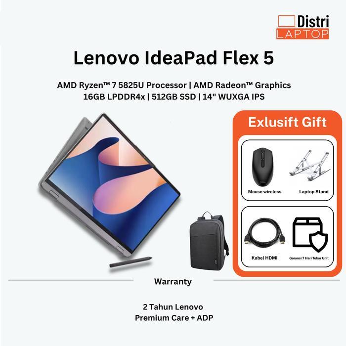 Lenovo IdeaPad Flex 5 Ryzen 7 5825U RAM 16GB 512GB SSD 14" WUXGA Touch - Grey