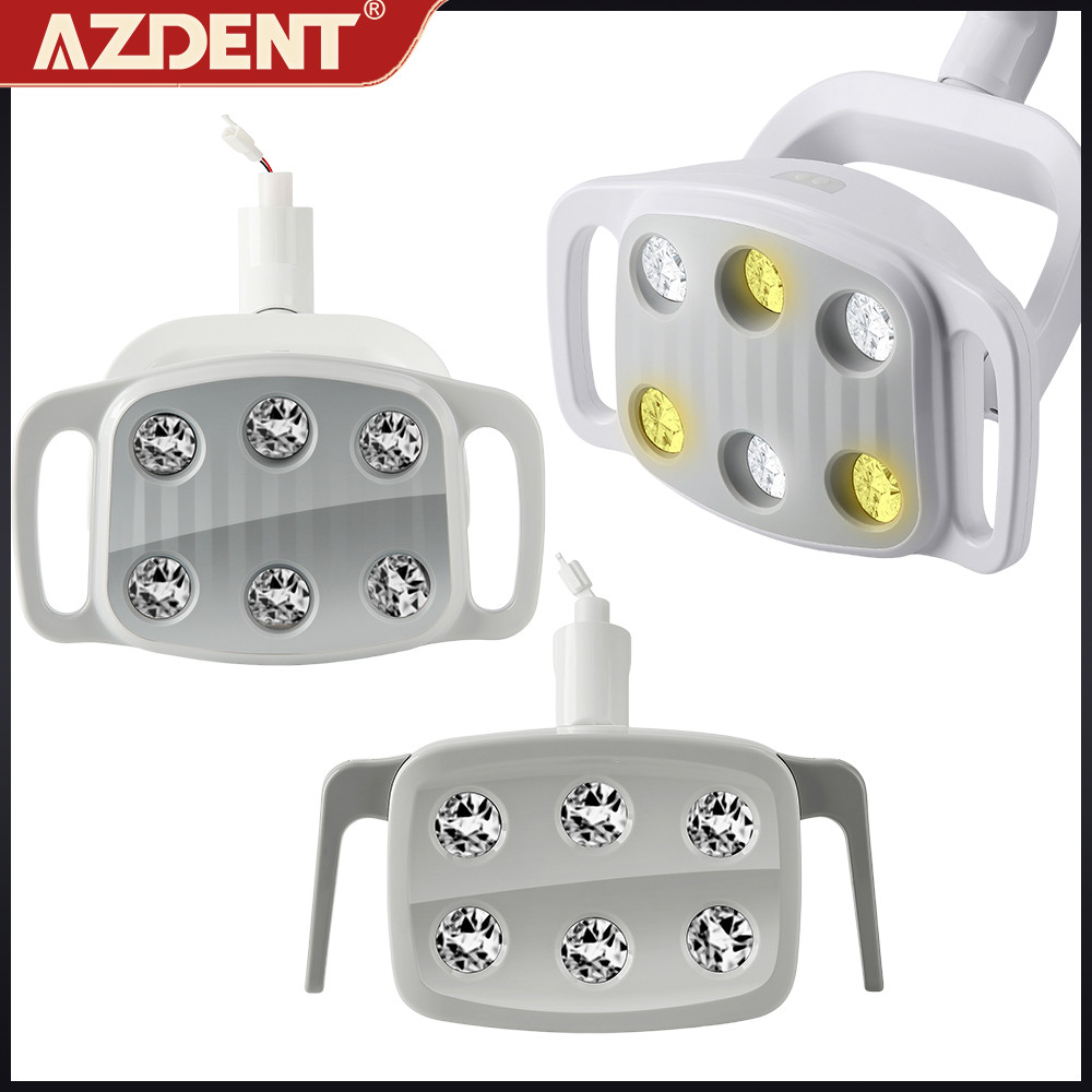 Lampu LED Gigi AZDENT, Lampu Operasi Oral 6 LED untuk Unit Kursi Gigi, Lampu Oral Klinik Bergerak, P