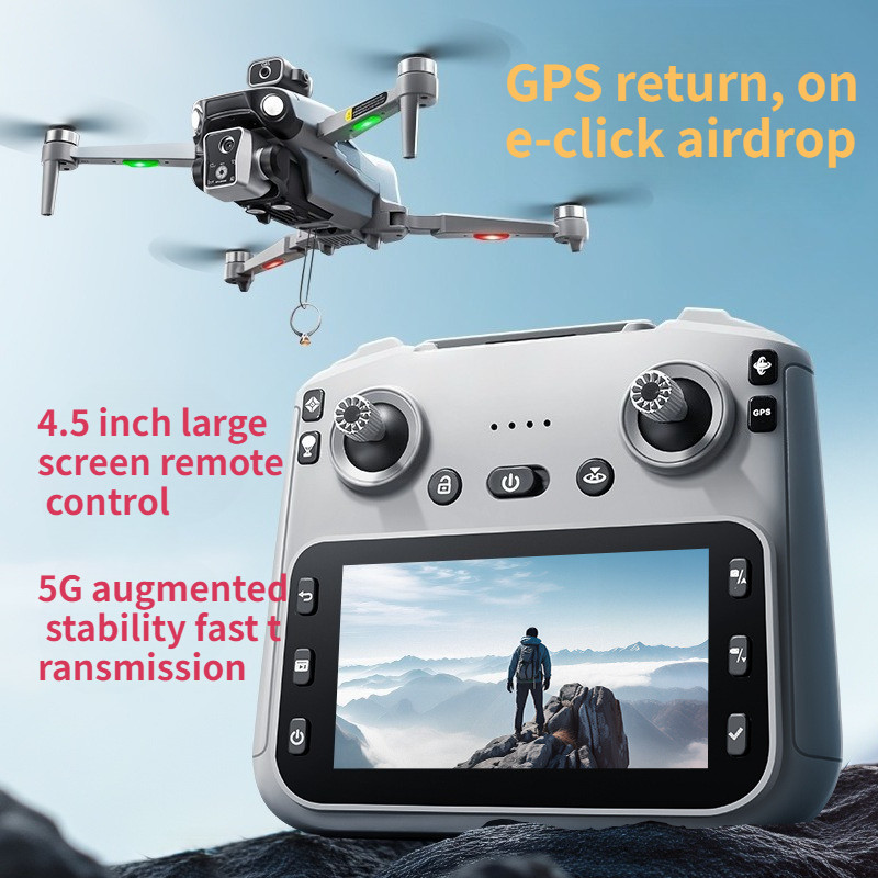 Drone GPS K19 MAX Baru Profesional dengan Kamera 8K, FPV Udara, Penghindar Rintangan, dan Remote Kon
