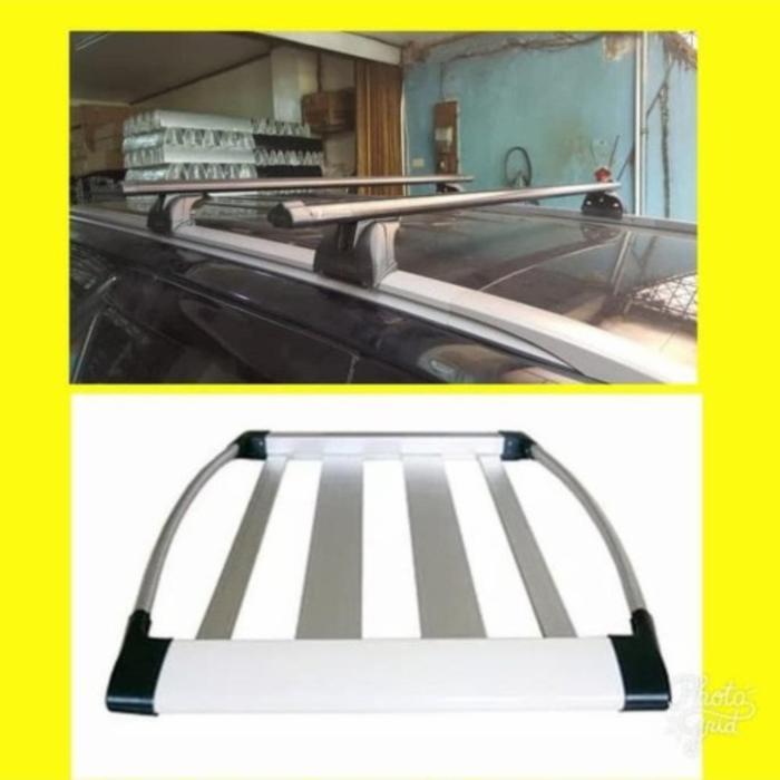 ROOF RACK RUSH PAJERO FORTUNER 2018 - 2021 PAKET RAK + KAKI - Hitam