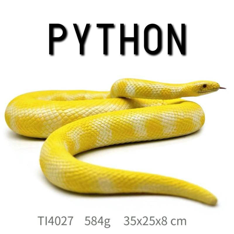 Kori Mainan Yellow PYTHON Snake Ular Piton Sanca Kuning Reptil Ukuran Besar 35x25x8 Cm Mainan Figure