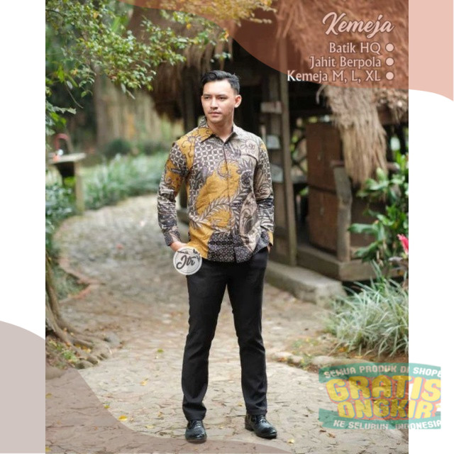 Latte Series #A | New Arrival Distro Kemeja Baju Batik Pria Lengan Panjang Pria Cowo Cowok Bordir So