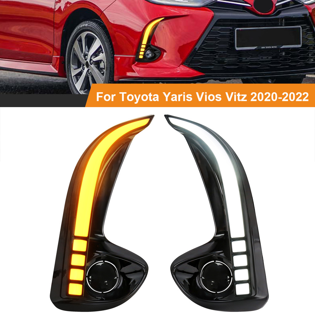 Lampu DRL LED Untuk Toyota Yaris Vios 2020 2021 2022 Lampu Siang Hari Lampu Kabut Lampu Sein Bumper 