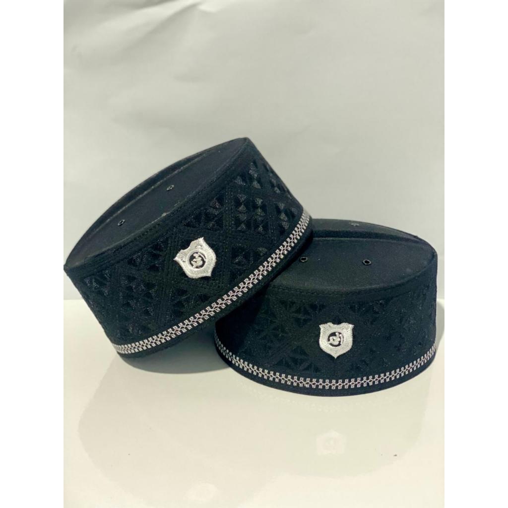TERLARIS Peci Assagofah hitam Motif Logo putih Lingkar 51-60cm Anak Dewasa Murah