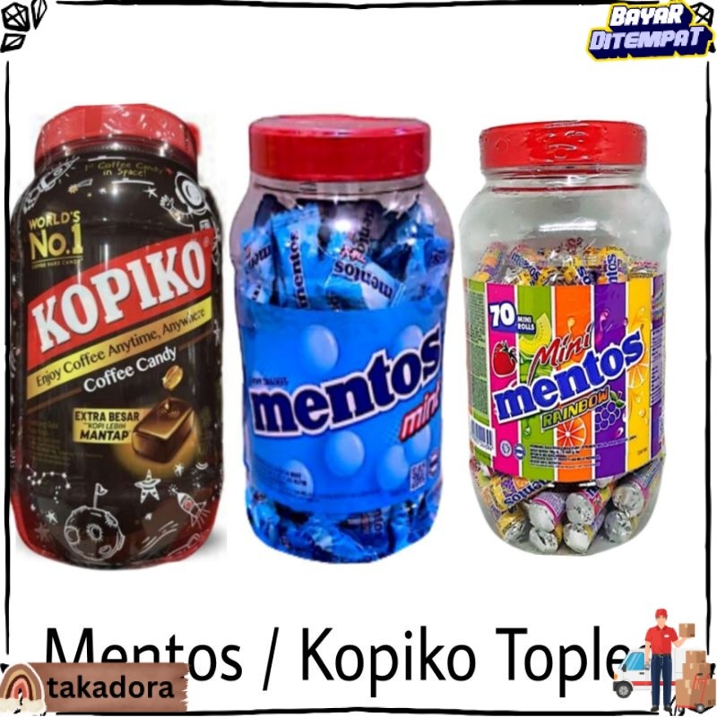 JUAL Kopiko Mentos Rainbow Mentos mint Toples TKD