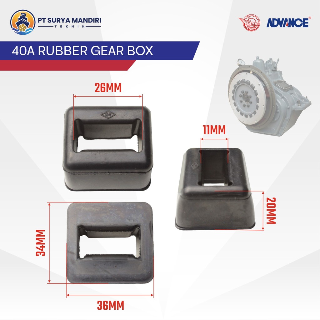 RUBBER GEARBOX ADVANCE 40A /MB170 /135A /D300