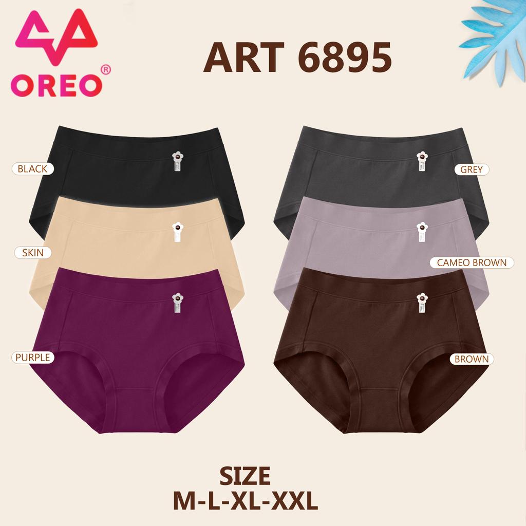 OREO[6PCS]-6895 Celana Dalam Wanita Seamless Katun Premium | CD Wanita Lembut, Adem, Stretch, Tidak 