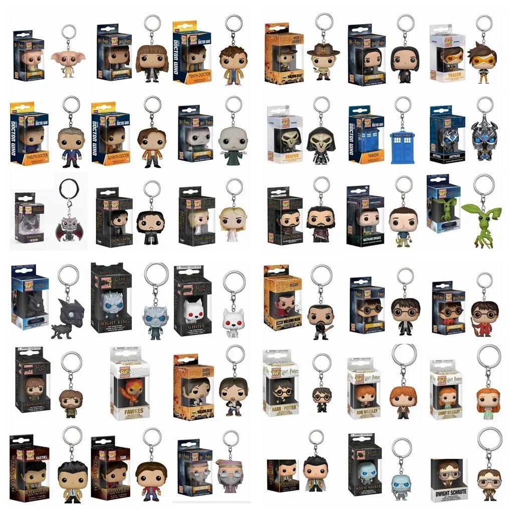 FUNKO Pop Pocket Keyain Ron Hermione Castiel Ariel Jon Snow Stit Genie Tenth Tracer Doctor Sadness t