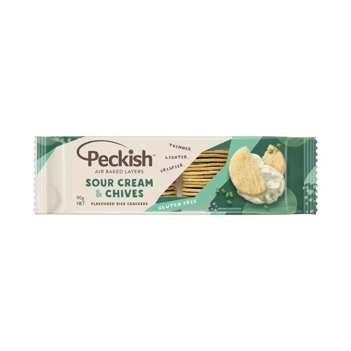 Ready Peckish Rice Crackers Sour Cream & Chives 90g Australia
