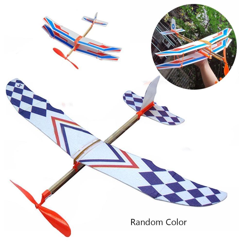 Educational Toy ristmas best gift Elastic Rubber Airplane Y Foam Aircraft Powered Flying Glider Asse