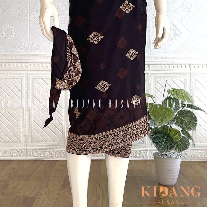 Saput Udeng Bordir | Saput Bali Bordir Songket Murah | Set Saput Udeng Bali Dewasa - Hitam