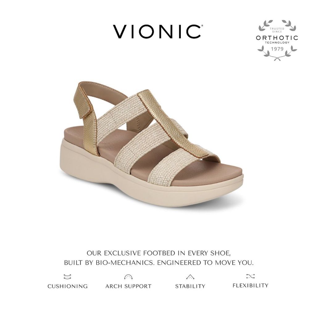 Vionic Sabrina Gold Sandal Wanita