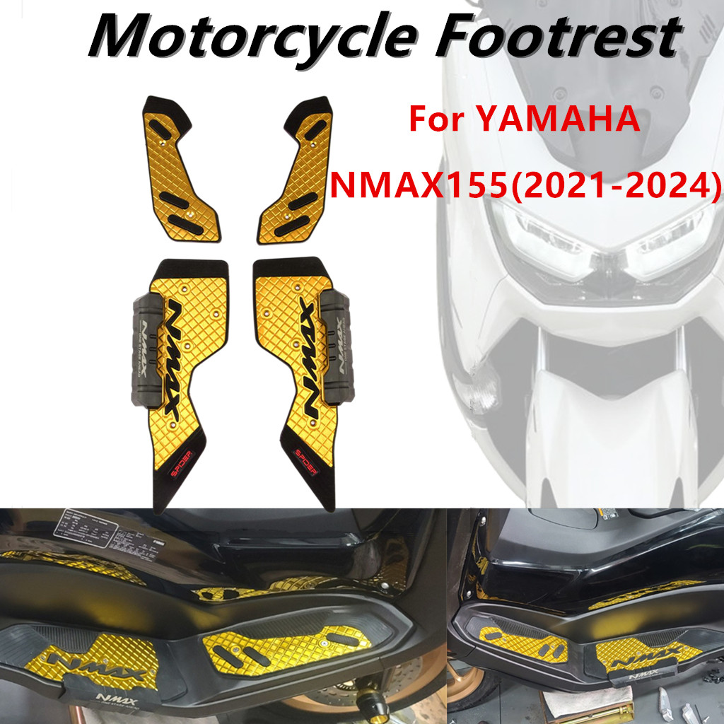 For YMAHA NMAX155 Footrest Motorcycle Footboard C Aluminum Alloy Non-slip Pedals 2021-2024