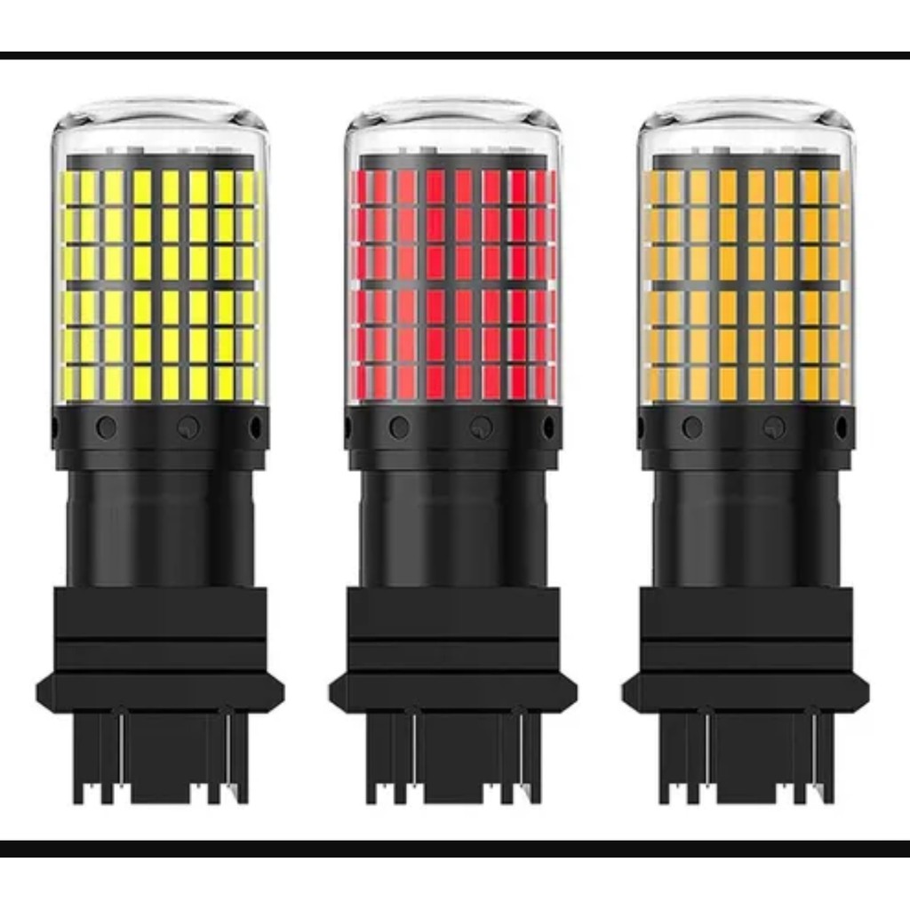 Car LED Bulbs 3157 P27-7W T25 LED P27W Canbus Lamp No Error Free Reverse Light Turn Brake Lamp Yello