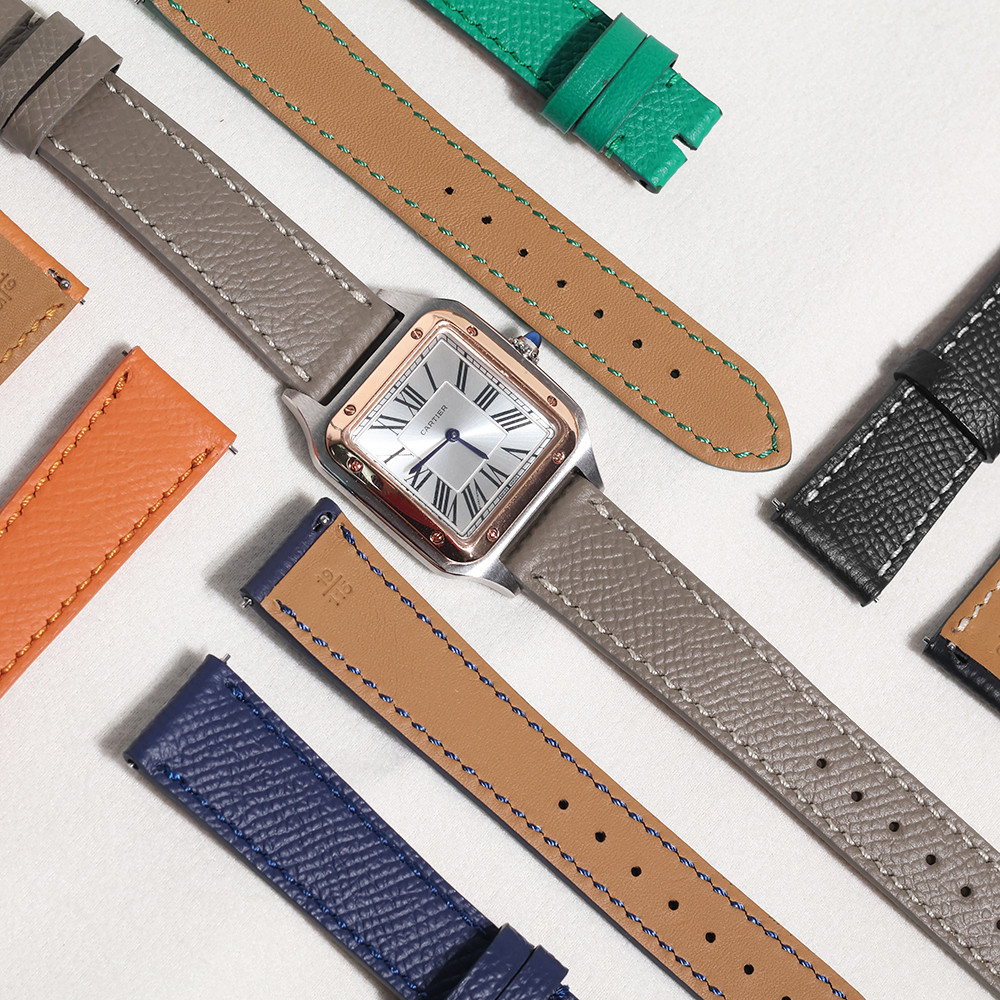 For Hermes Epsom Leather 100% Same Quality Watch Strap For Hermes Watch Cartier Tank Dumont Watch Ba