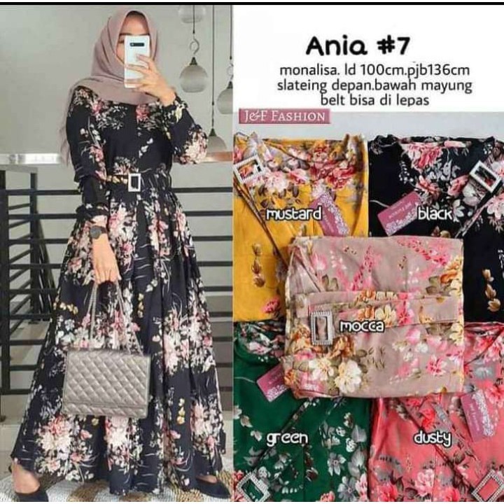 Promo cuci gudang gamis Ania Maxy Sakura Busui Ibu Menyusui XL Fashion Muslim Syari Kekinian Mewah K