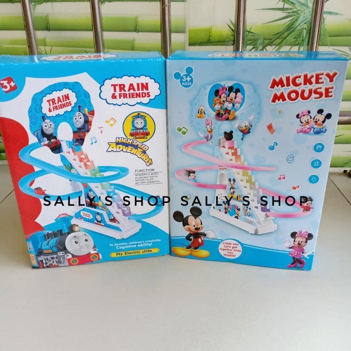 Mainan Anak Tangga Kereta Thomas / Mickey Musik Lampu