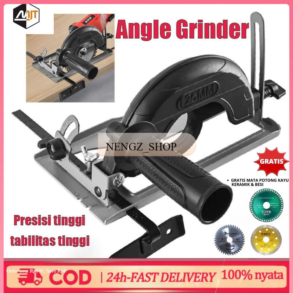 Mata Gerinda Gergaji Potong Kayu 40T Mata Grinda Double 4" Set Dudukan Gerinda Tangan Lengkap