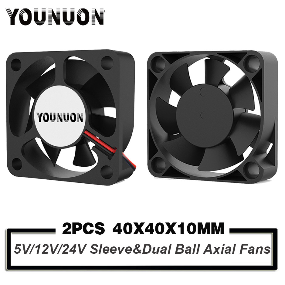 2 Pieces 5V 12V 24V 4010 40mm Cooling Fan 3D Printer Cooling  Fan DC Brushless Fan Sleeve/Ball Raal 