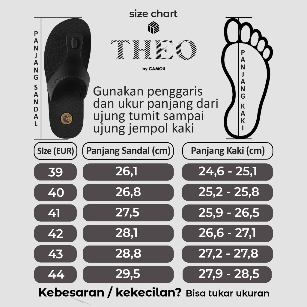 JAMIN MURAH Sandal Pria Dewasa Distro Keren Ori CAMOU THEO SERIES ORIGINAL Sendal Jepit Cowok Casual