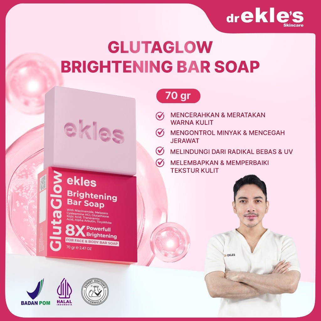 [PRODUK TERLARIS] GlutaGlow Soap Bar with 8x Powerfull Brightening | Mencerahkan | Melembutkan | Men