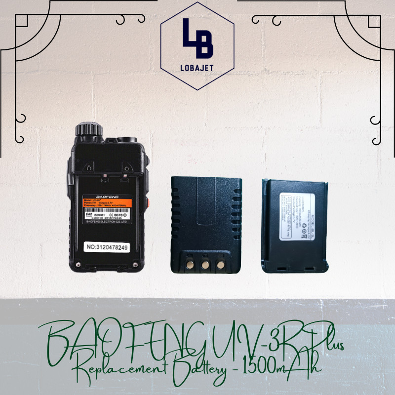 Baterai Cadangan HT BAOFENG UV3R+ UV-3R Plus BL-3L Battery 1500mAh