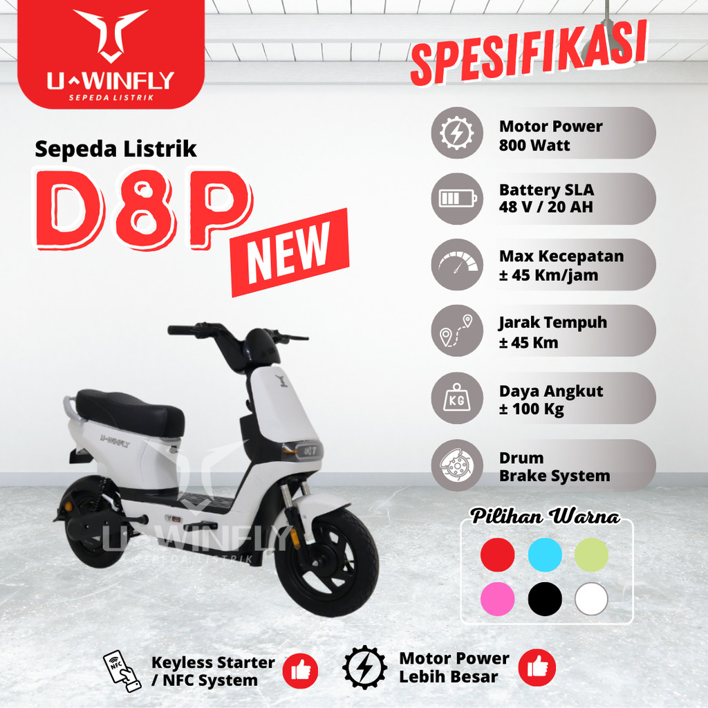 Uwinfly Sepeda Listrik Tipe Baru D8P