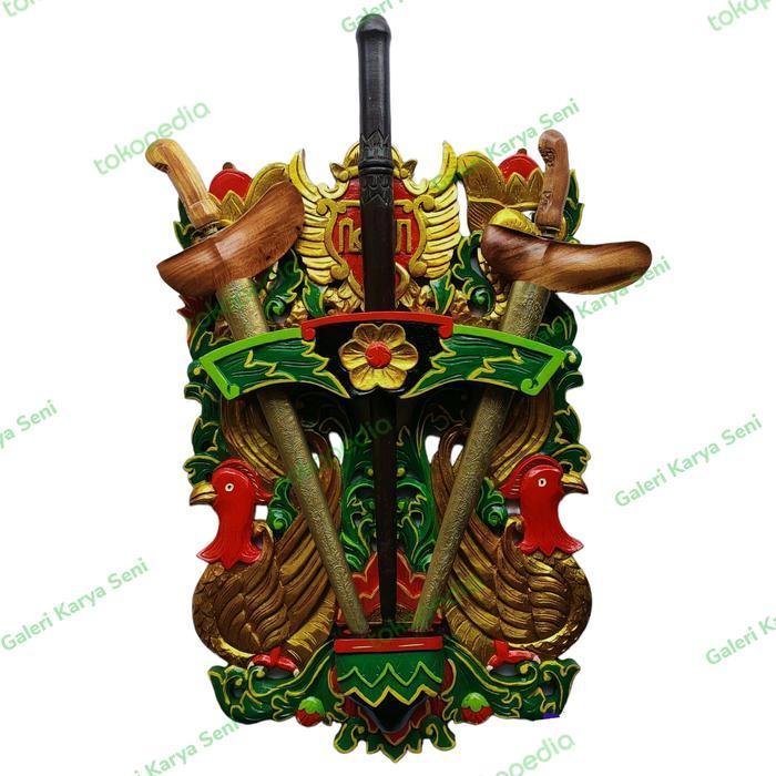 Blawong Keris Isi 2 & 1 Tombuk Ukir Lambang Jogja Hias Burung & Naga