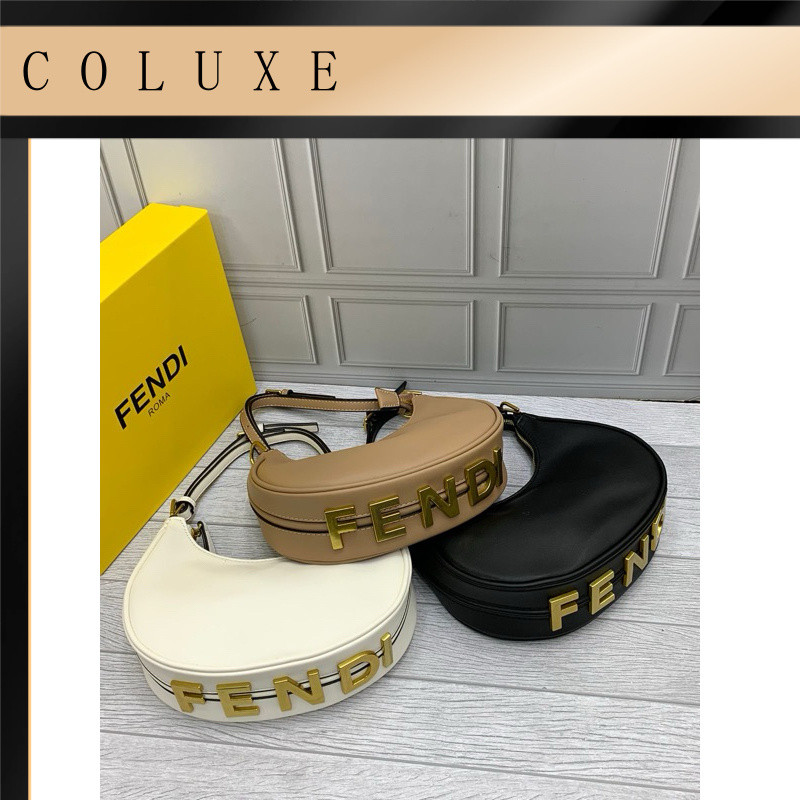 F E N DI Women Bag Shoulder Graphy Moon Fendi Kulit