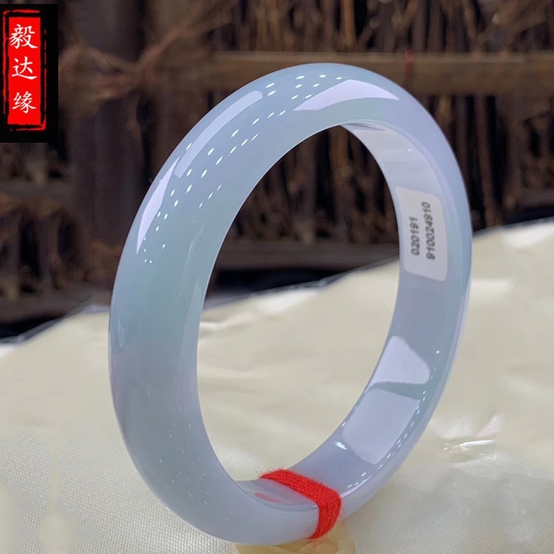 Gelang giok Myanmar gelang giok es untuk wanita gelang giok es berbentuk lingkaran biasa warna ungu 