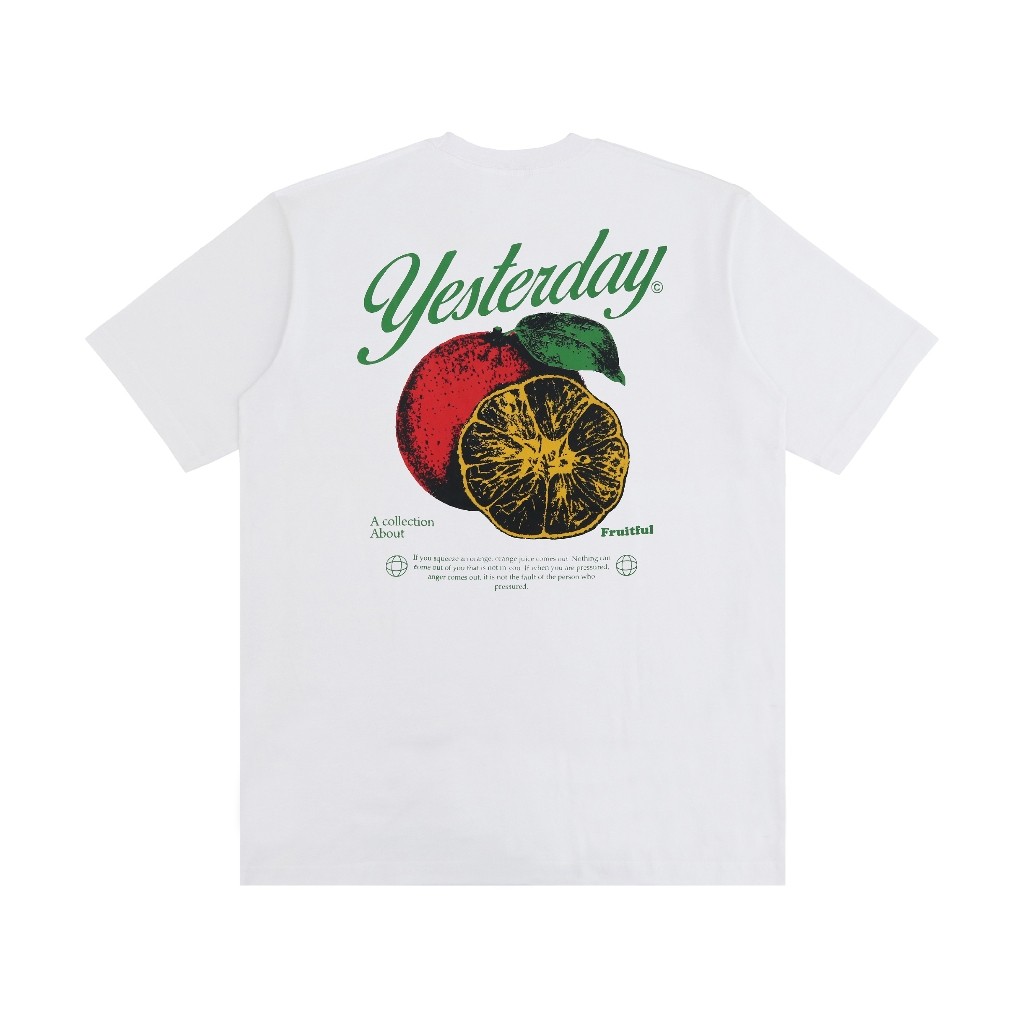 Yesterday – Baju Kaos Distro Pria Original T-Shirt Pria Cowok Keren Putih Fruit Original