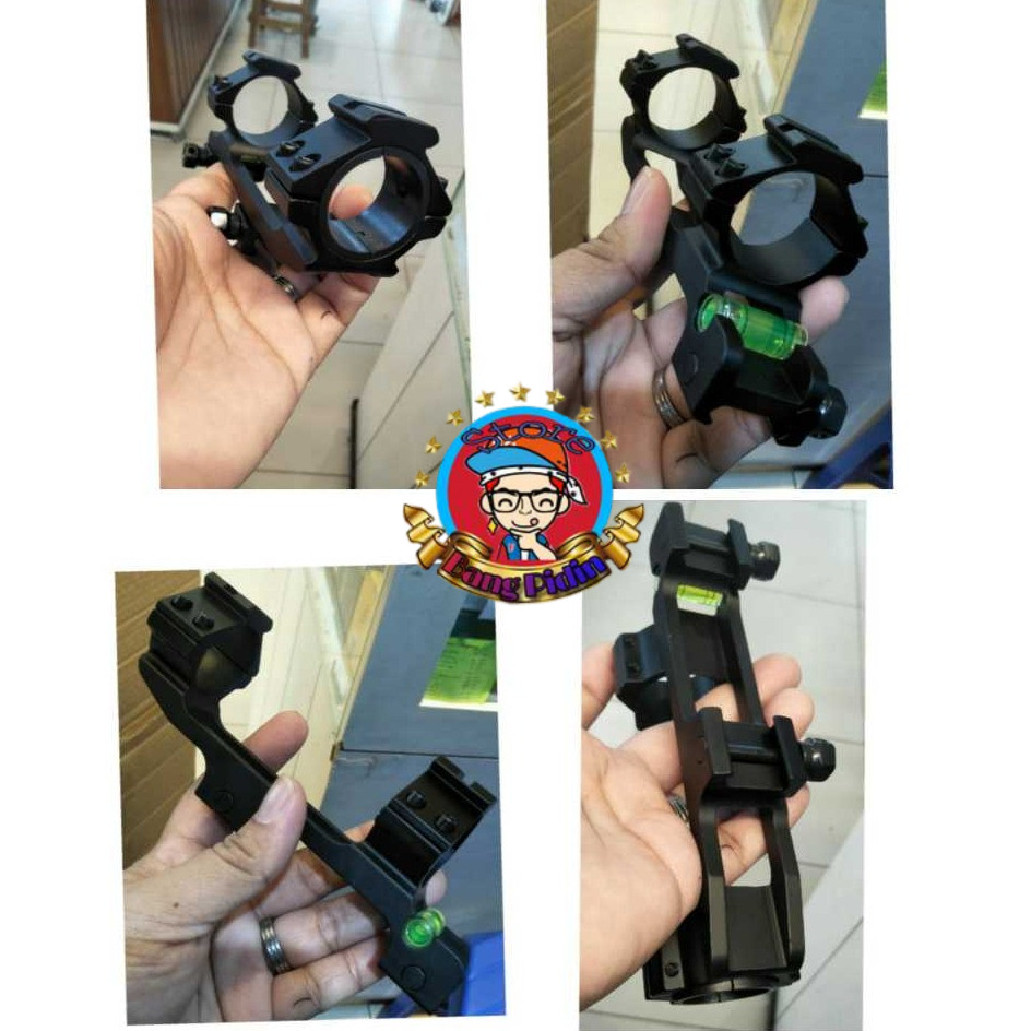 BISA COD Mounting teleskop waterpass onepiece,mounting picatiny rail 22 tube 25