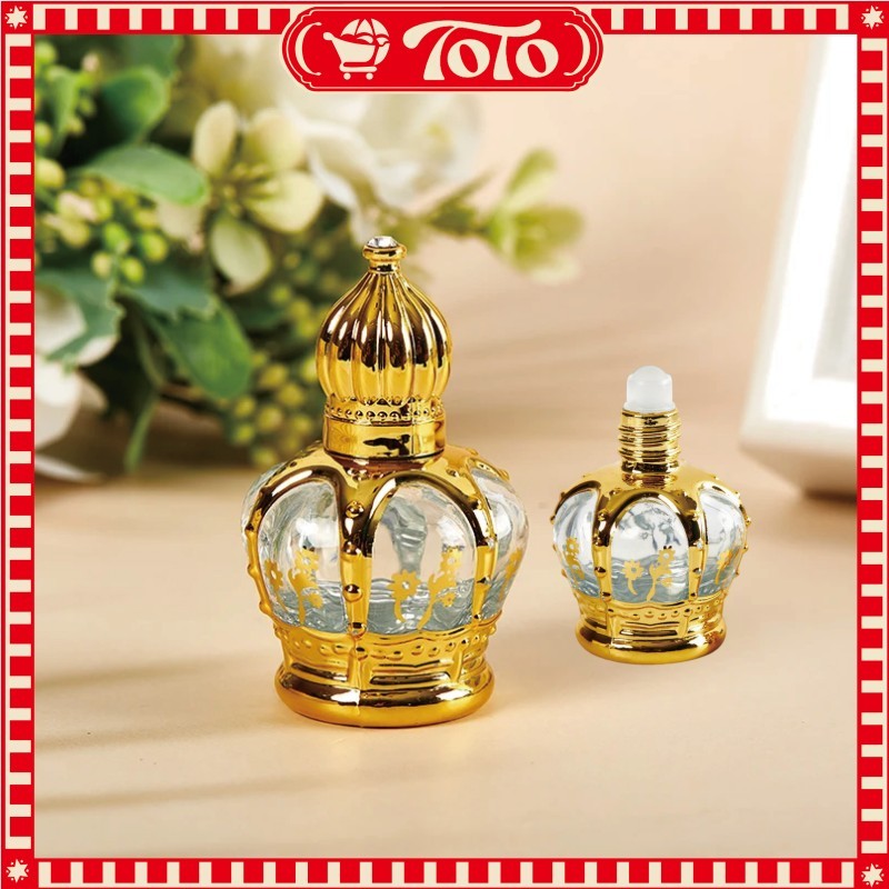 15ml Botol Roller Kaca Tebal Crown Parfum Roller Ball Anti Bocor Botol Aromatheraphy Botol Minyak Oi