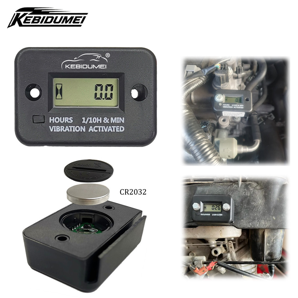 KEBIDUMEI Universal Gasoline Engine Timer gital Vibration Hour Meter Wireless Reset Gauges For 2/4 S