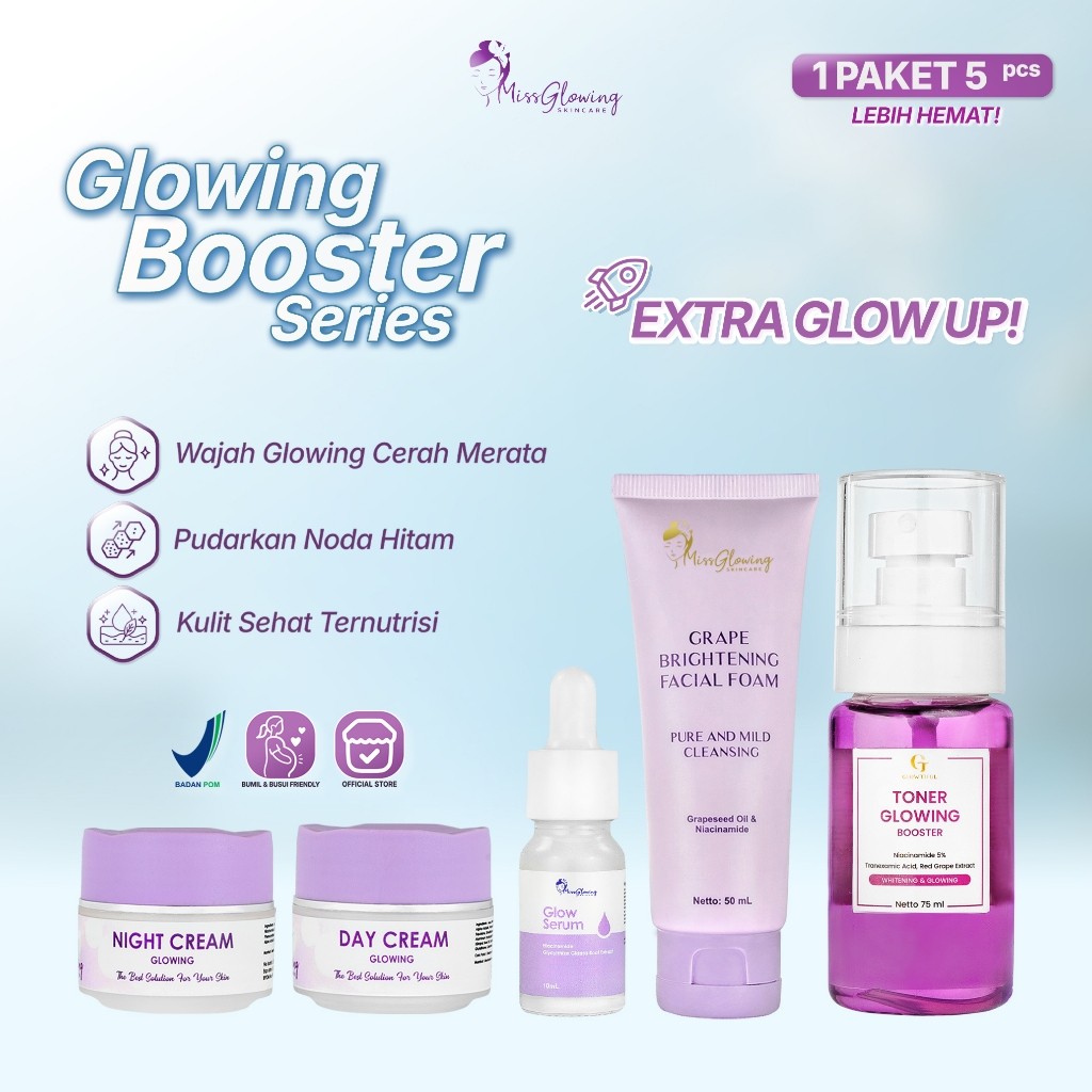 Glowing Booster Series Paket Skincare Mencerahkan Miss Glowing Official Store Flek